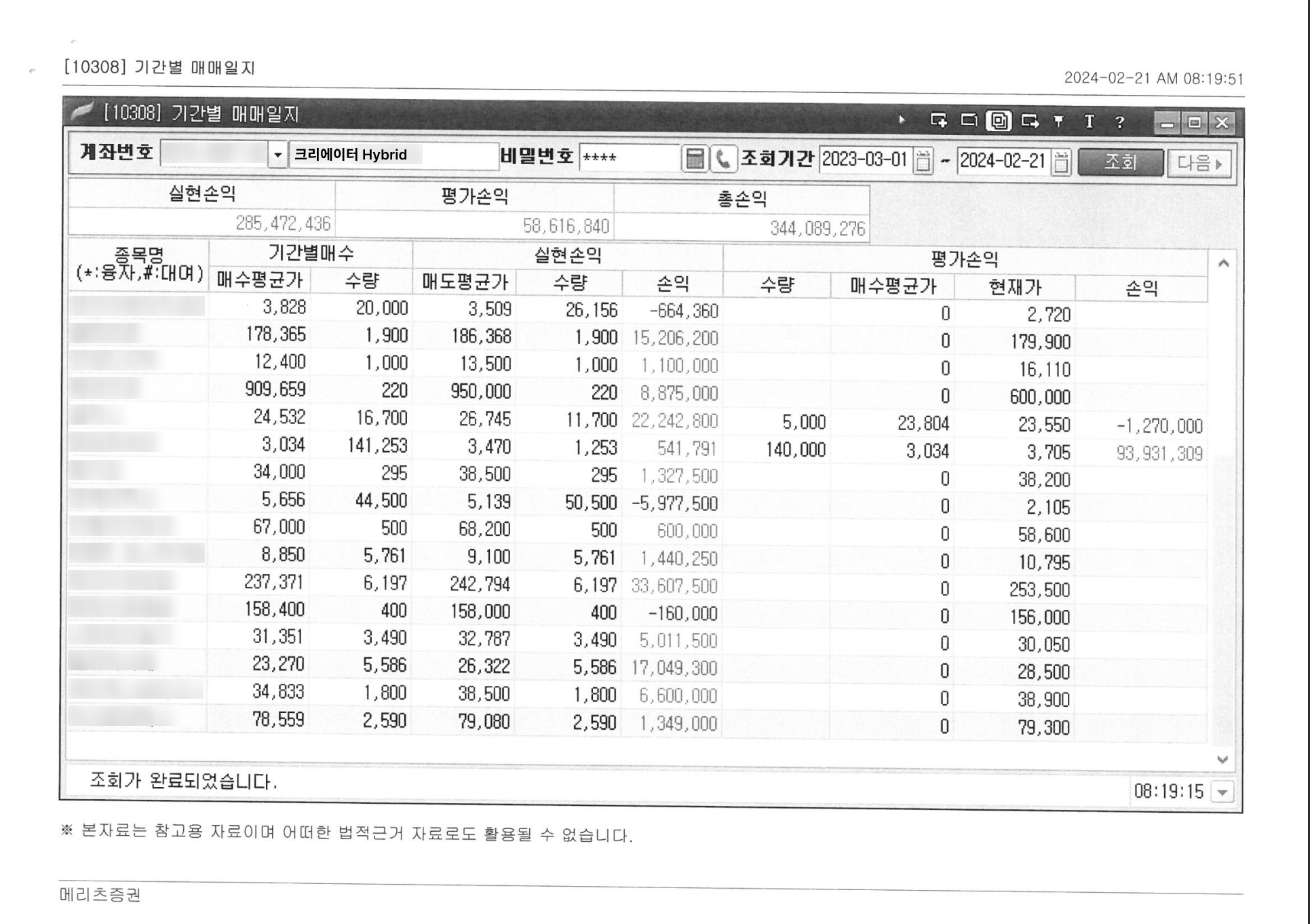 F&F홀딩스 수익 인증 이미지